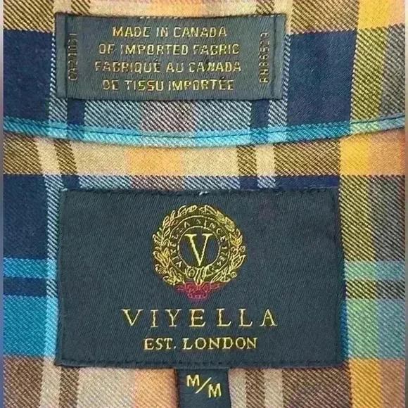 Men’s Viyella Wool and Cotton Plaid Long Sleeve Button Down - Size Medium - Picture 6 of 12